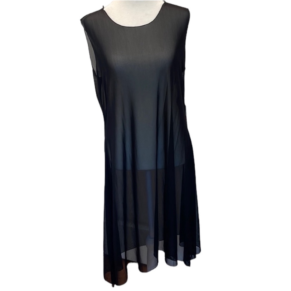 Staples A-line mesh tank dress in black. Size L. NWT